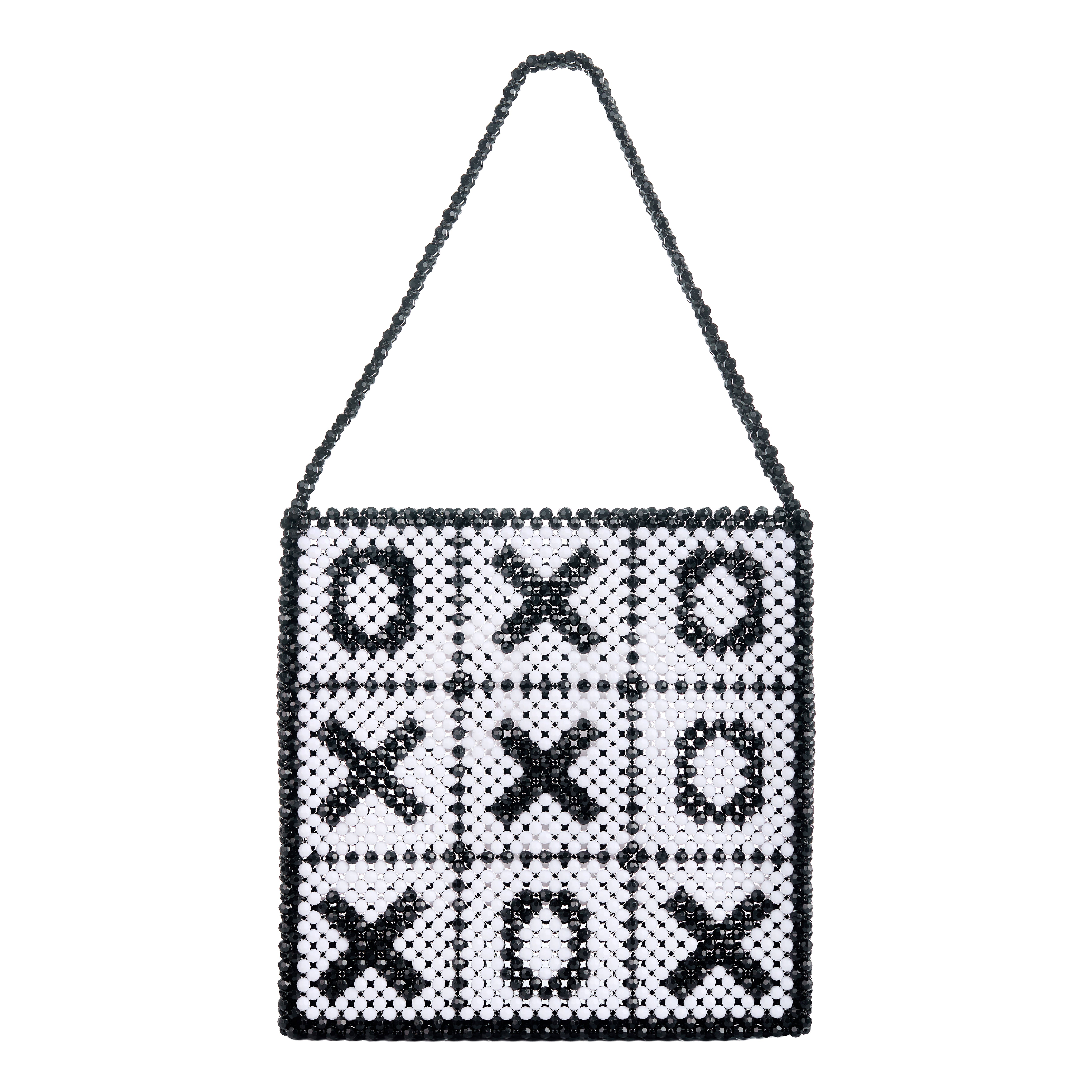 Tillie Beads Handbag with tic-tac-toe pattern