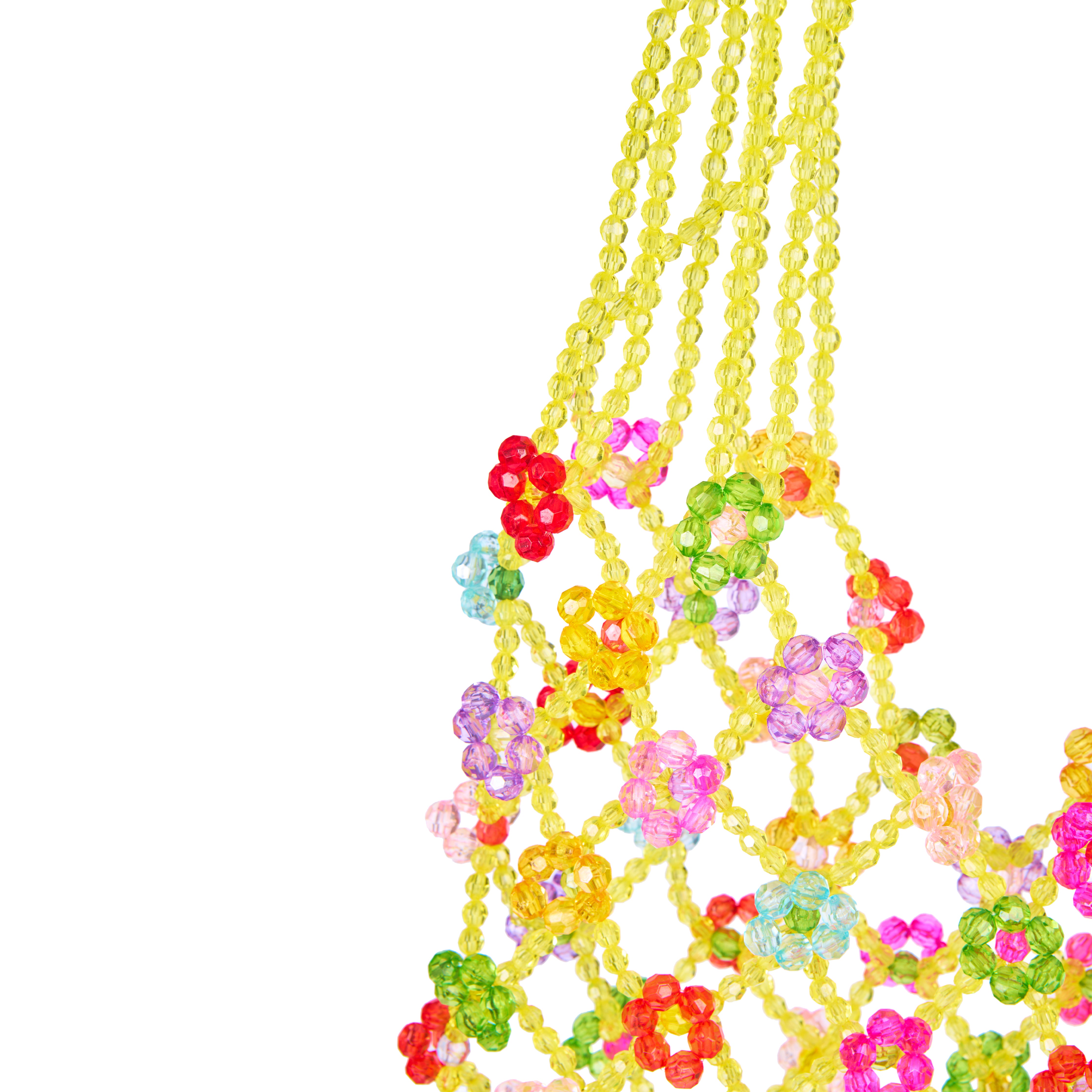 Sunshine Bloom Floral Beaded Shoulder Bag