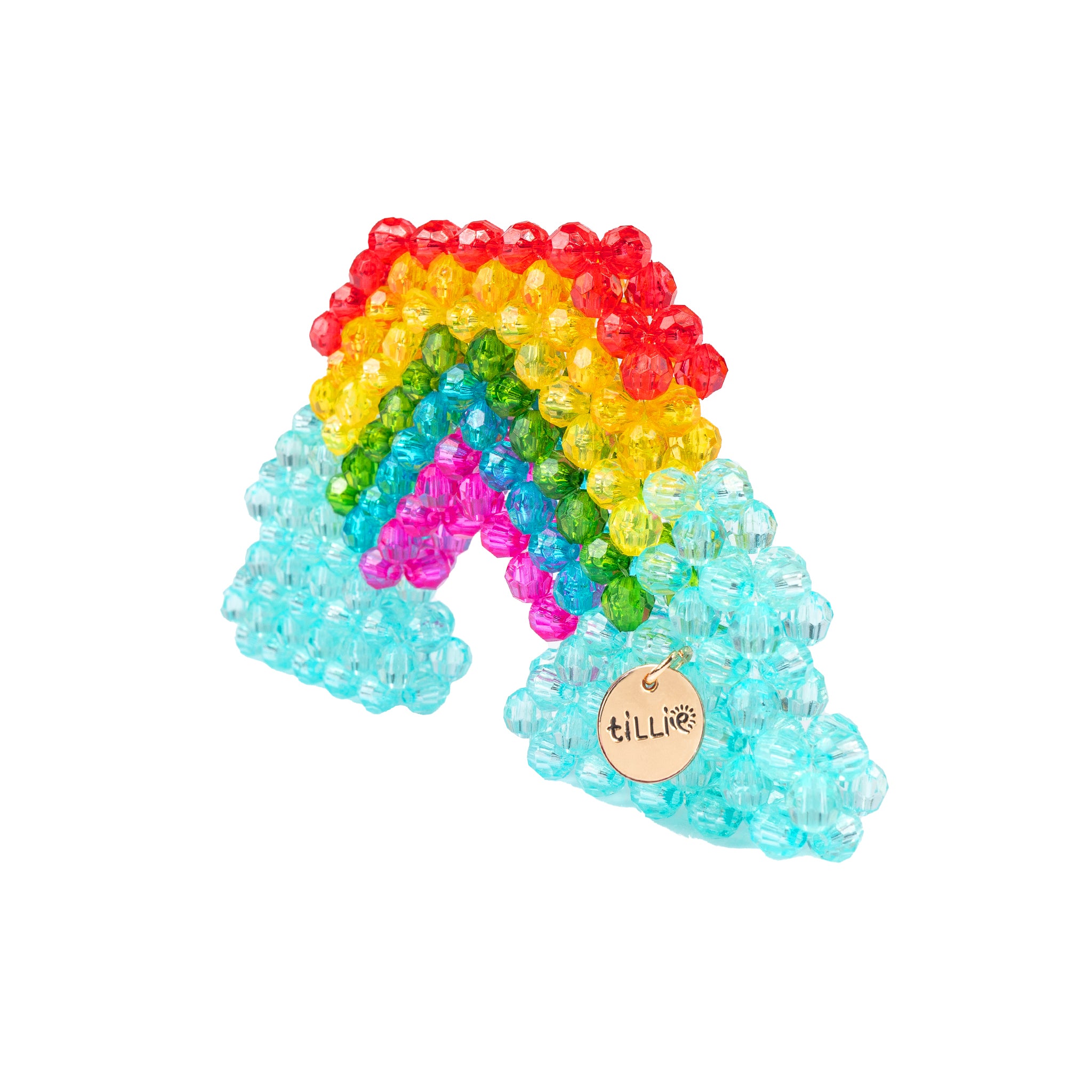 Rainbow Cloud Bead Hair Clip - Tillie Beads
