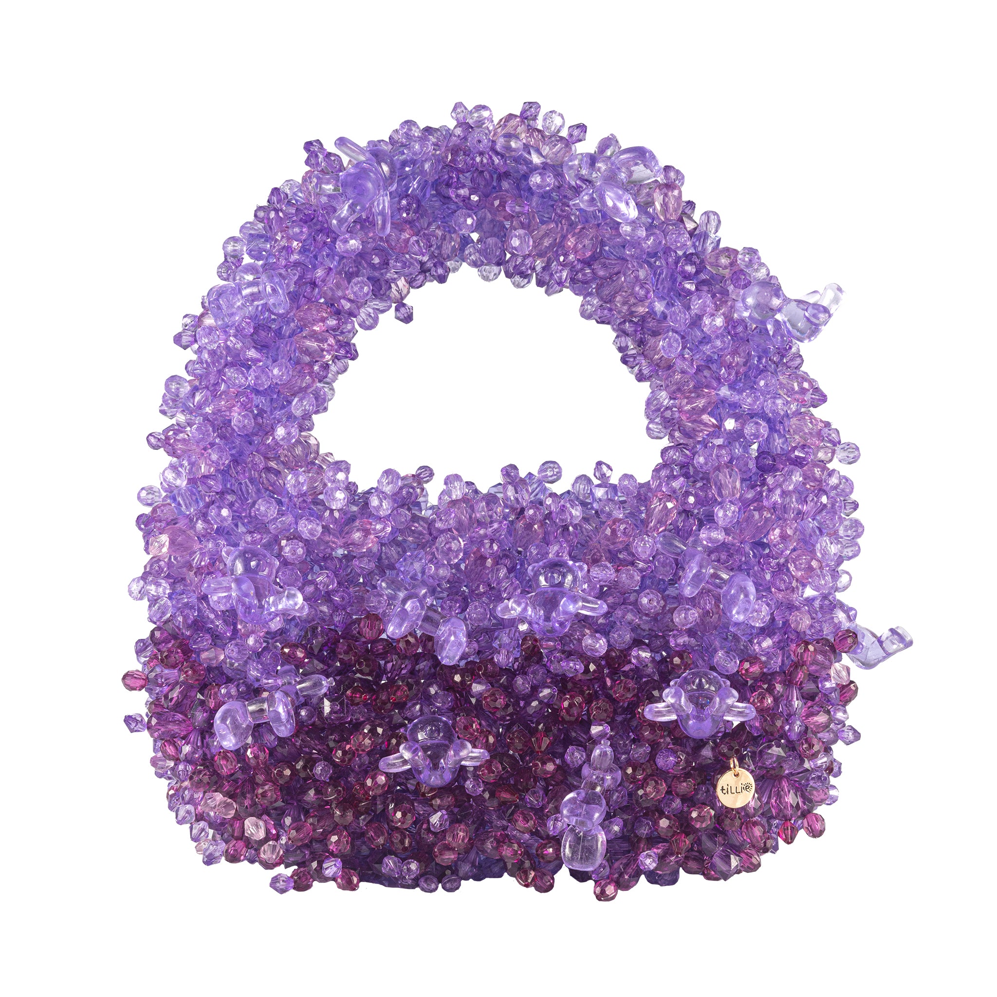 Custom Made Fluffy Beaded Bag with Charms