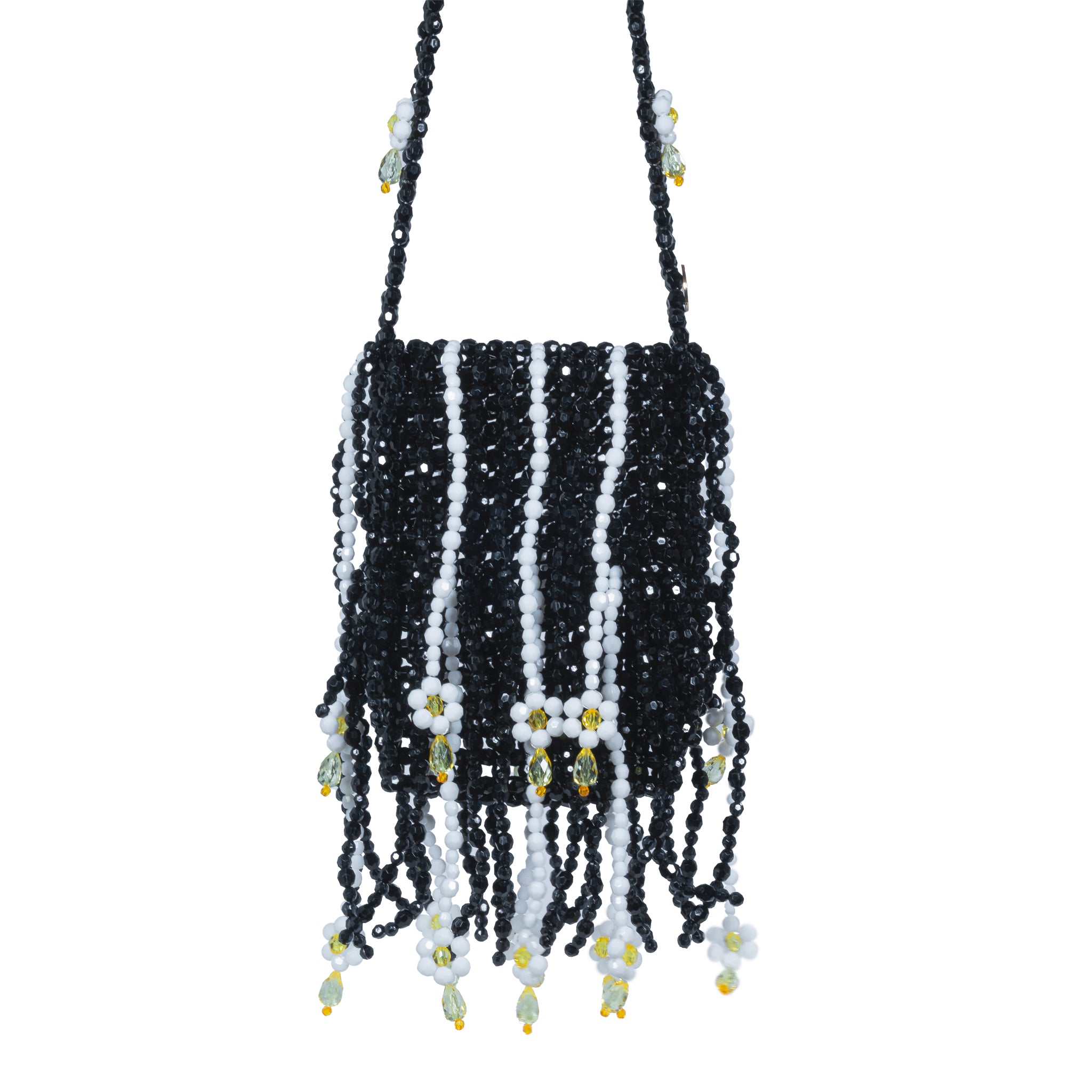 Custom Made Beaded Fringe Mini Bag With Charms
