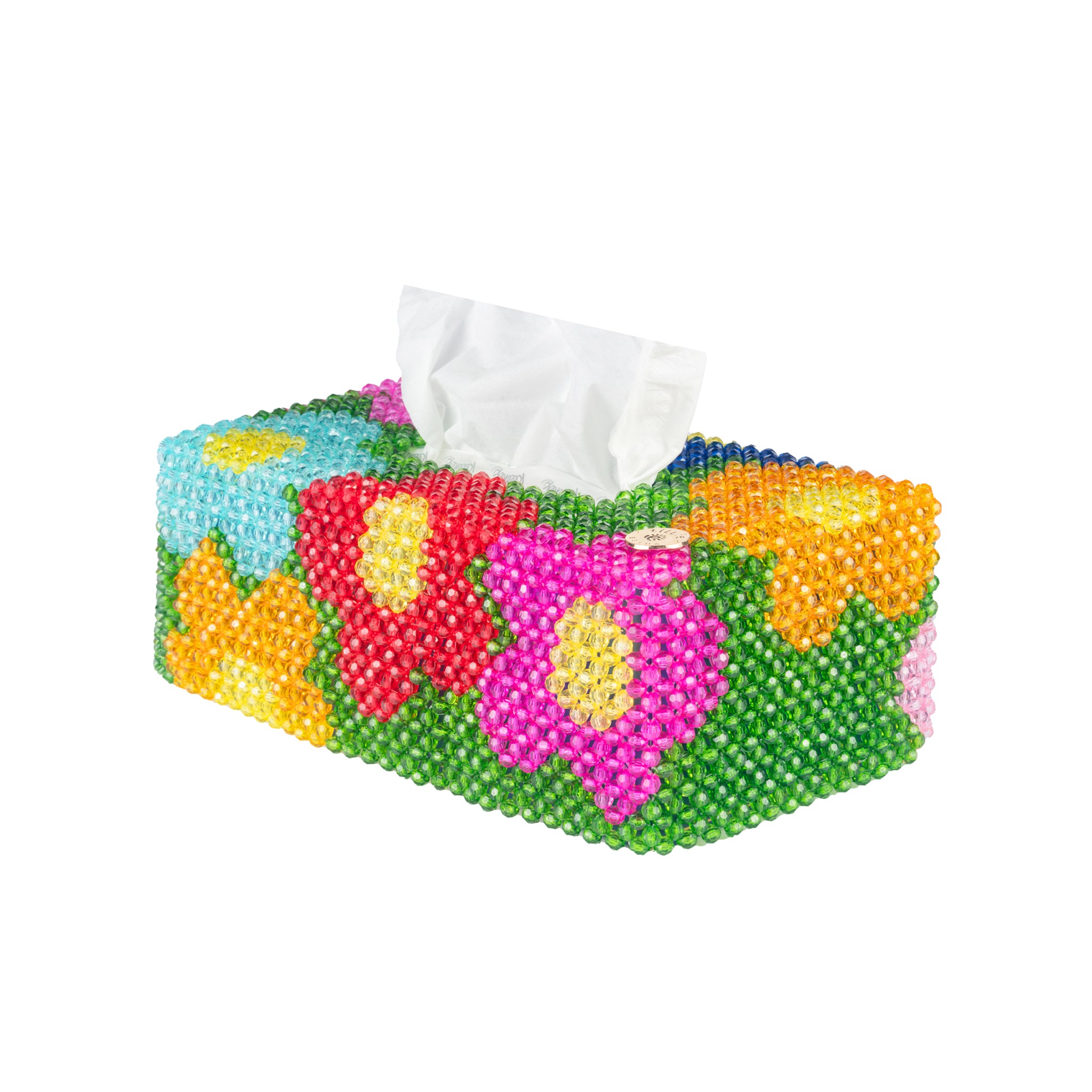 SAMPLE-Daisy Dream Colorful Bead Tissue Box - Tillie Beads