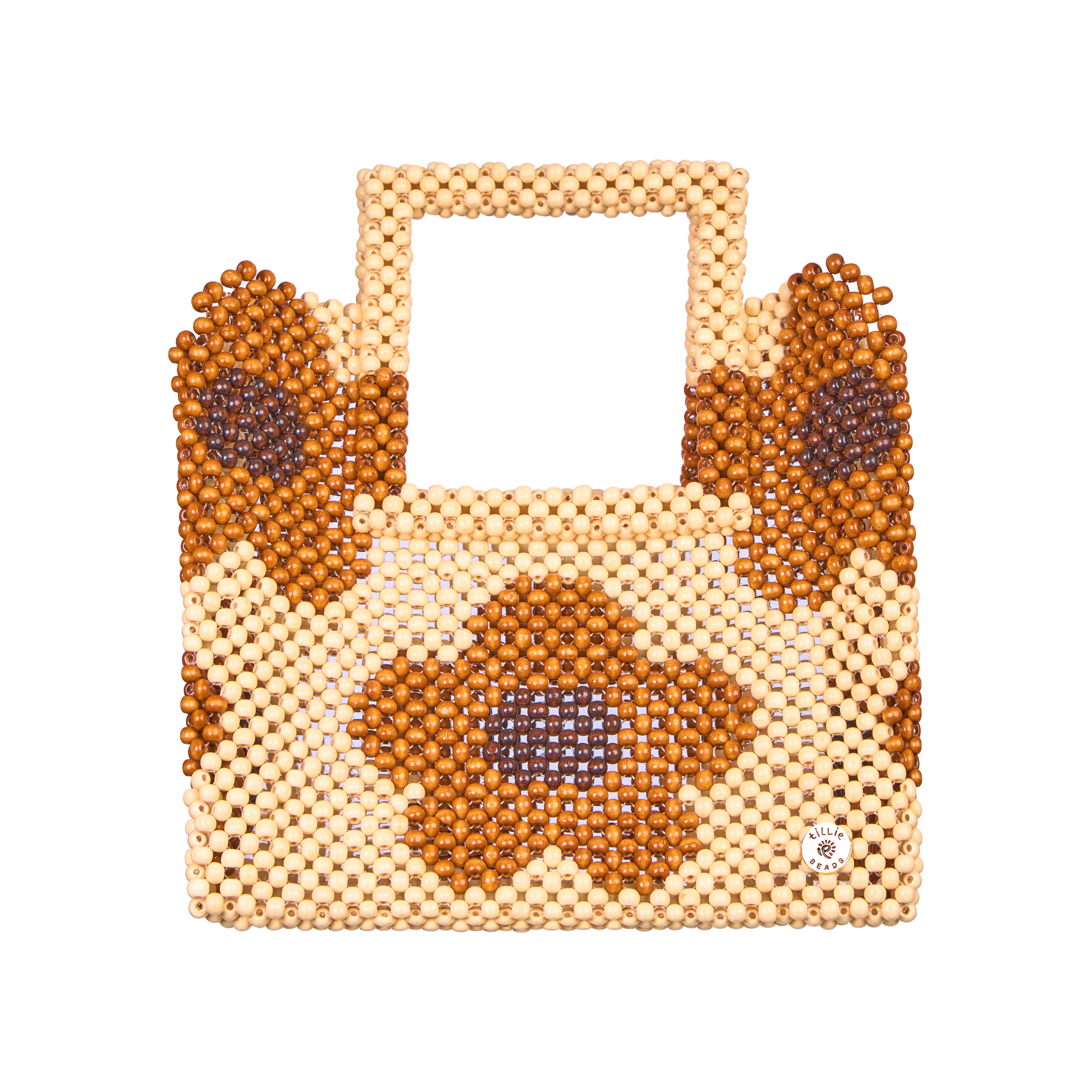 Daisy Square Handle Tote Bead Bag