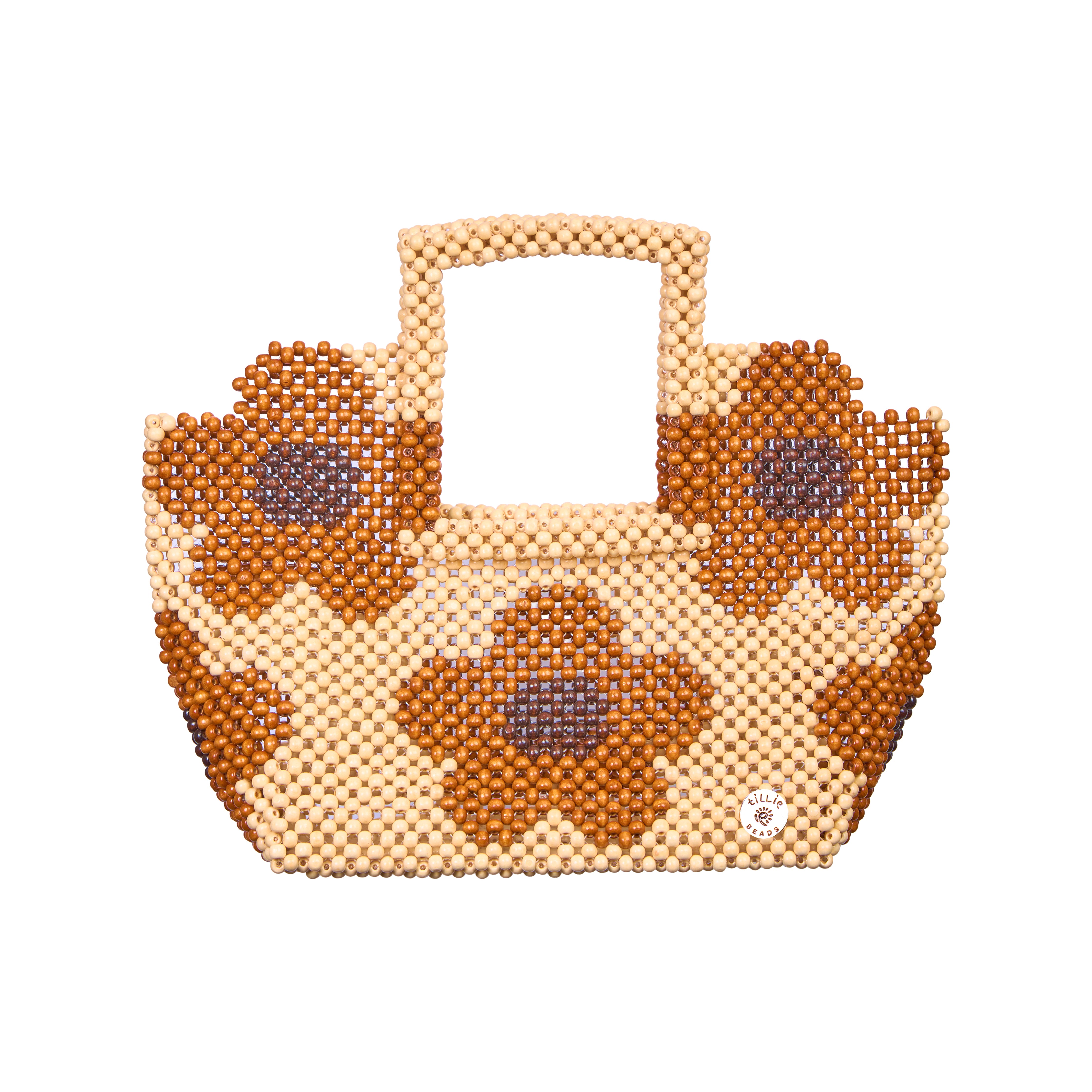 Daisy Square Handle Tote Bead Bag
