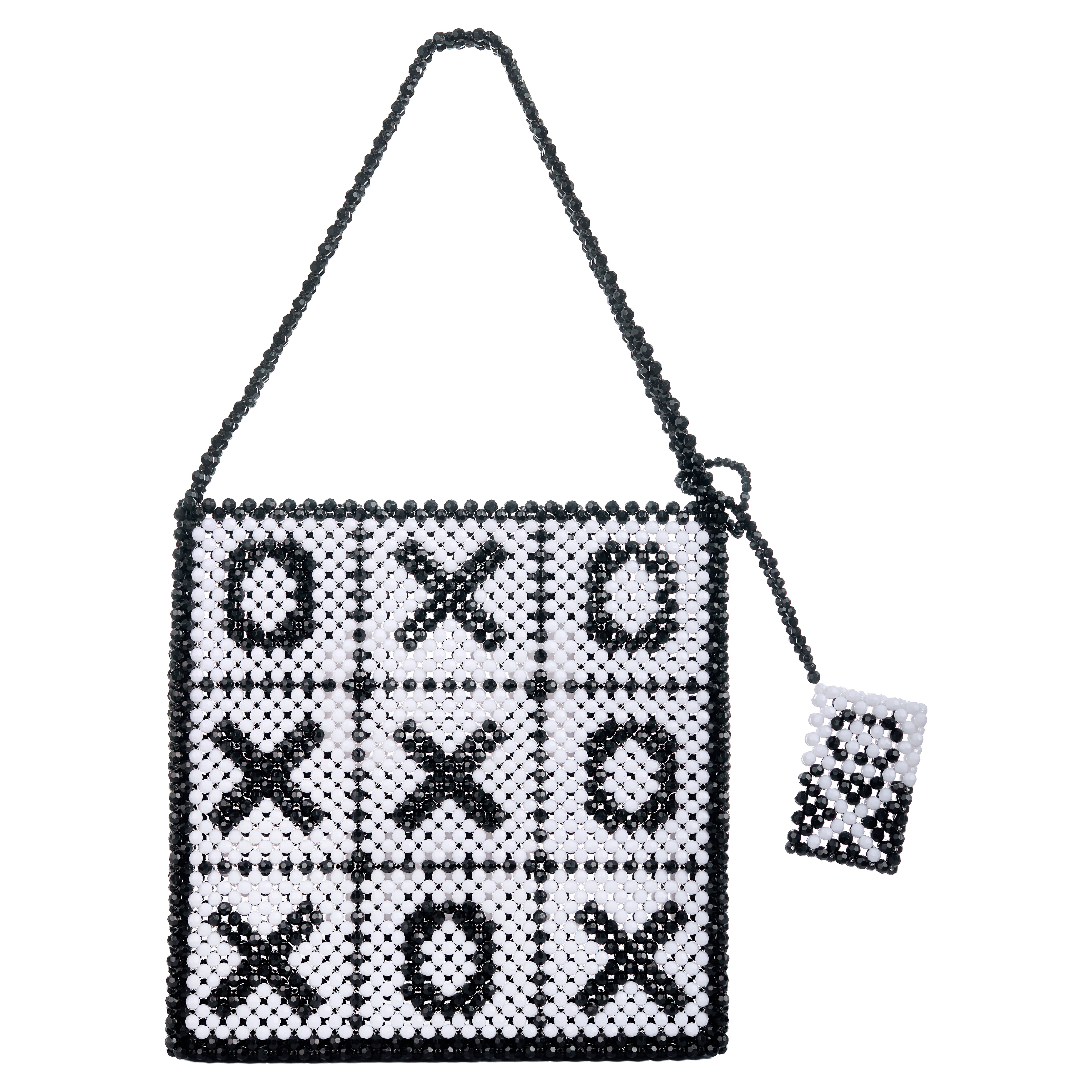 Tillie Beads Handbag with tic-tac-toe pattern 