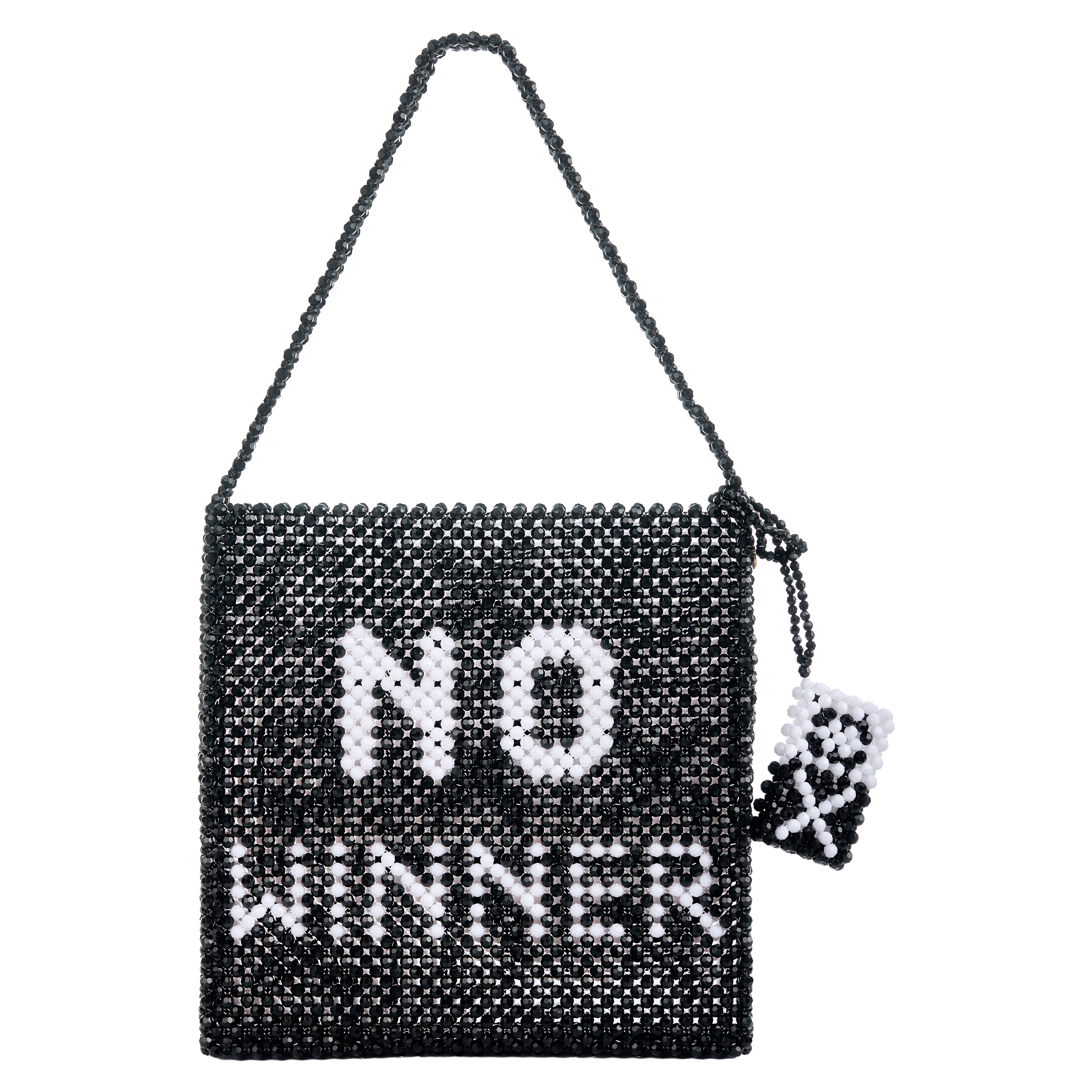 Tillie Beads Handbag with tic-tac-toe pattern 