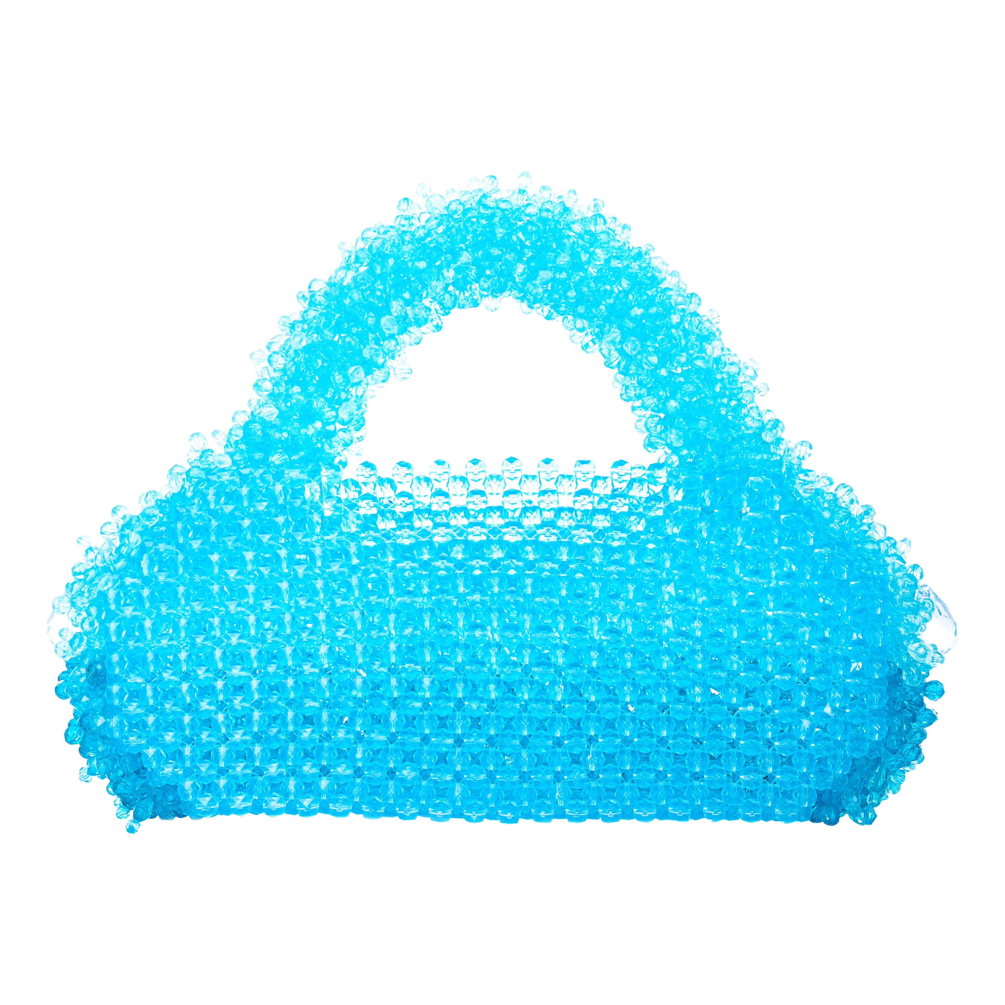 Two-Tone Blue Fluffy Cloud Bead Bag