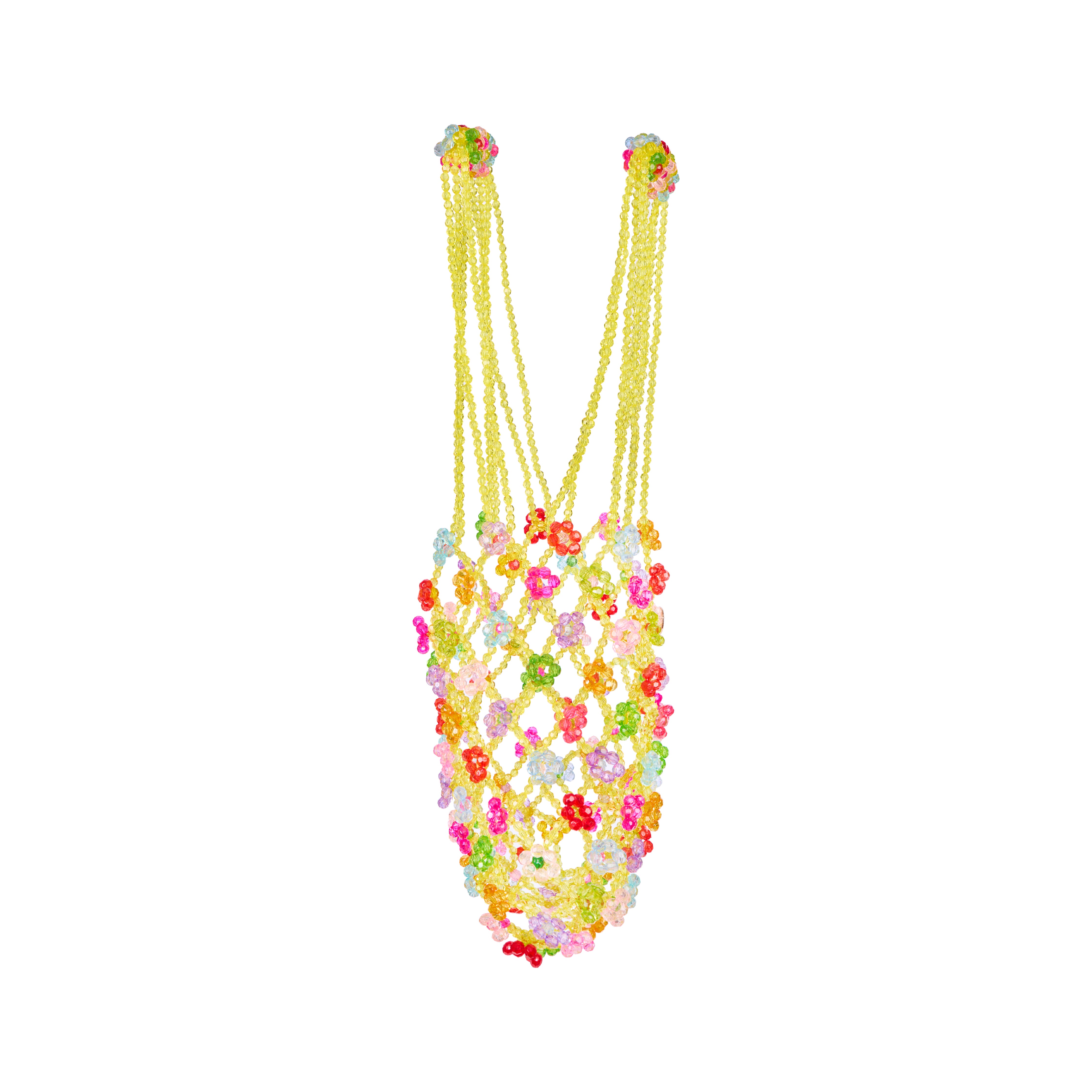 Sunshine Bloom Floral Beaded Shoulder Bag