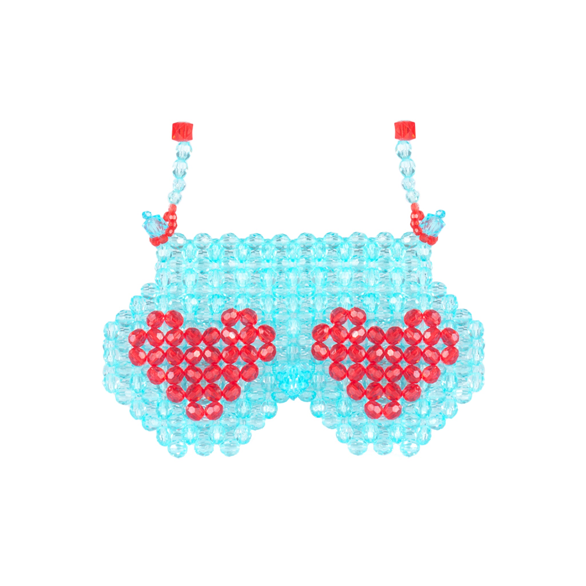 Red Heart Blue And Yellow Red Daisies Sunnies Bead Cover - Tillie Beads