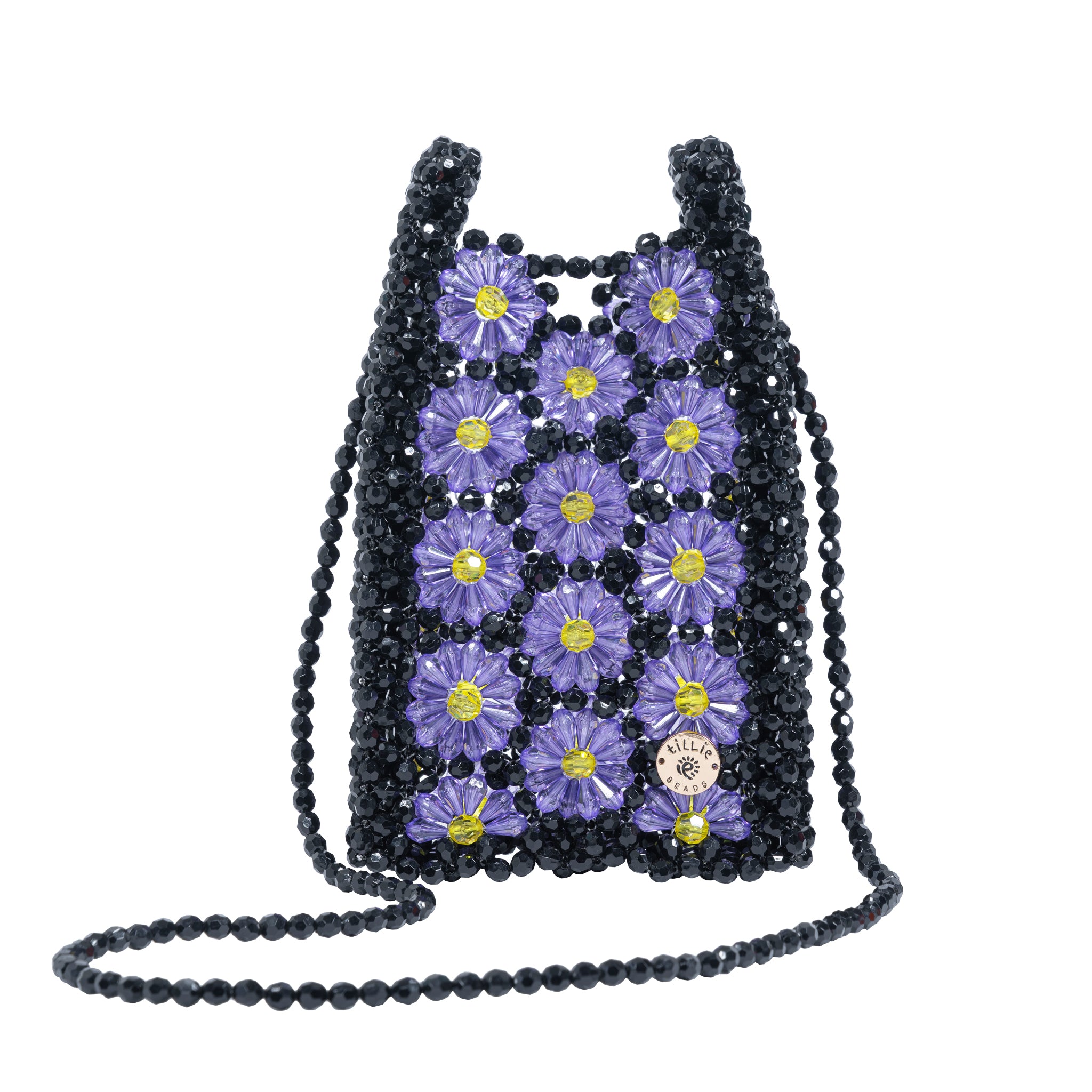 Custom Made Floral Colorful Daisy Bead Bag