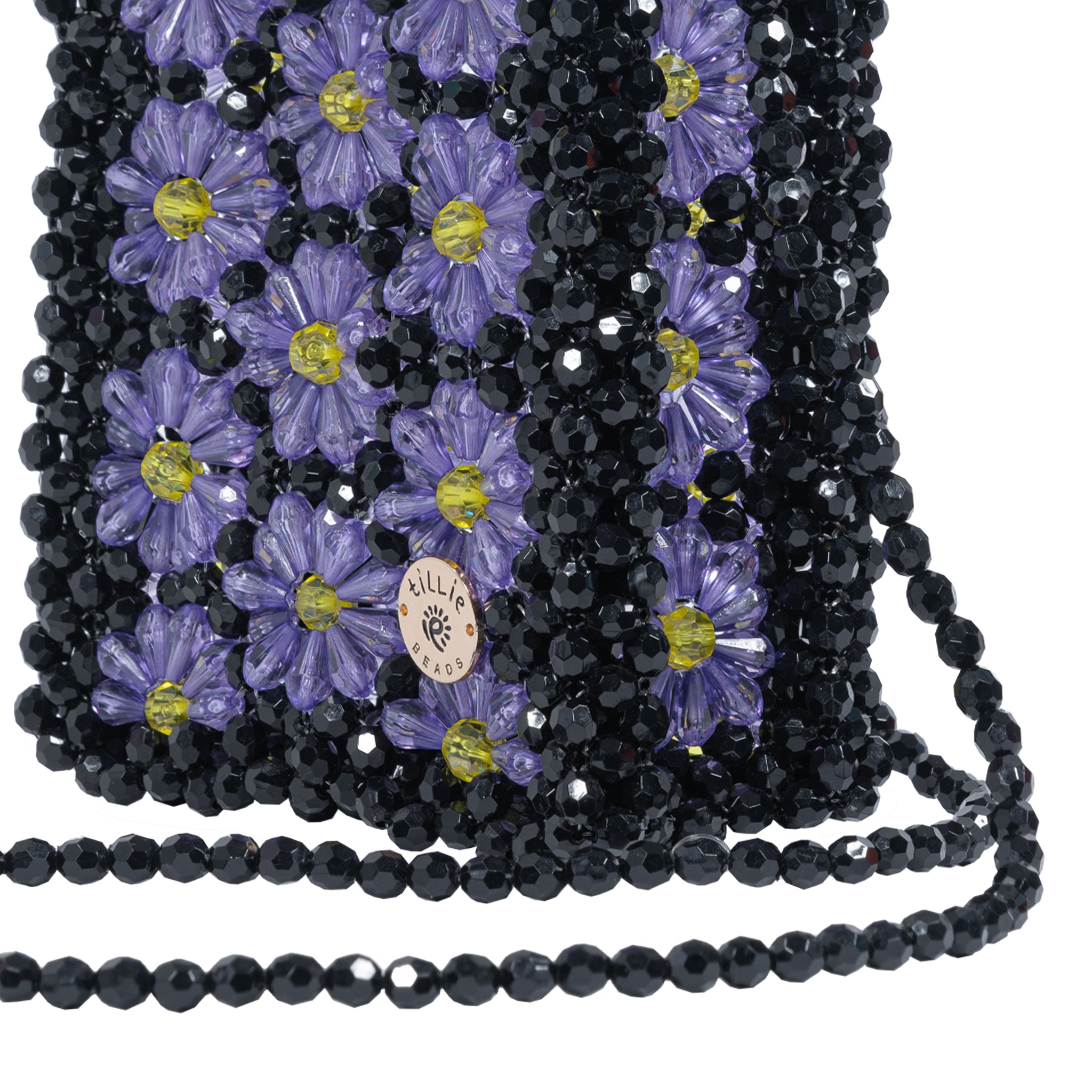 Custom Made Floral Colorful Daisy Bead Bag