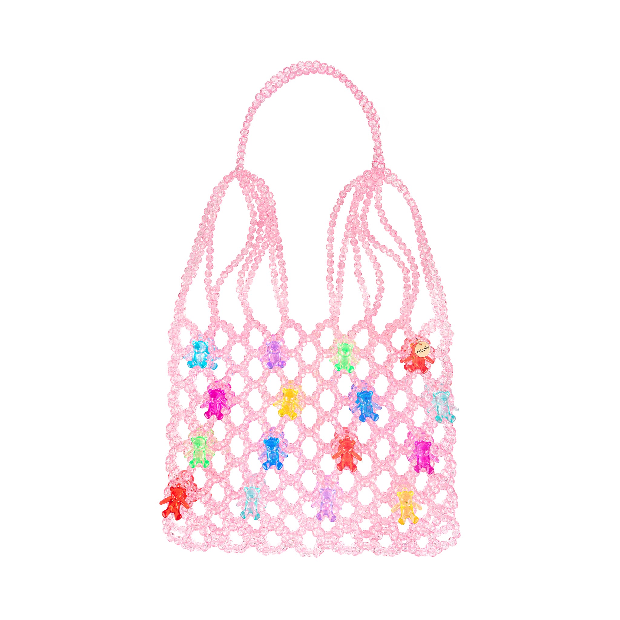 Pink Bear Hug Beach Bead Bag - Tillie Beads