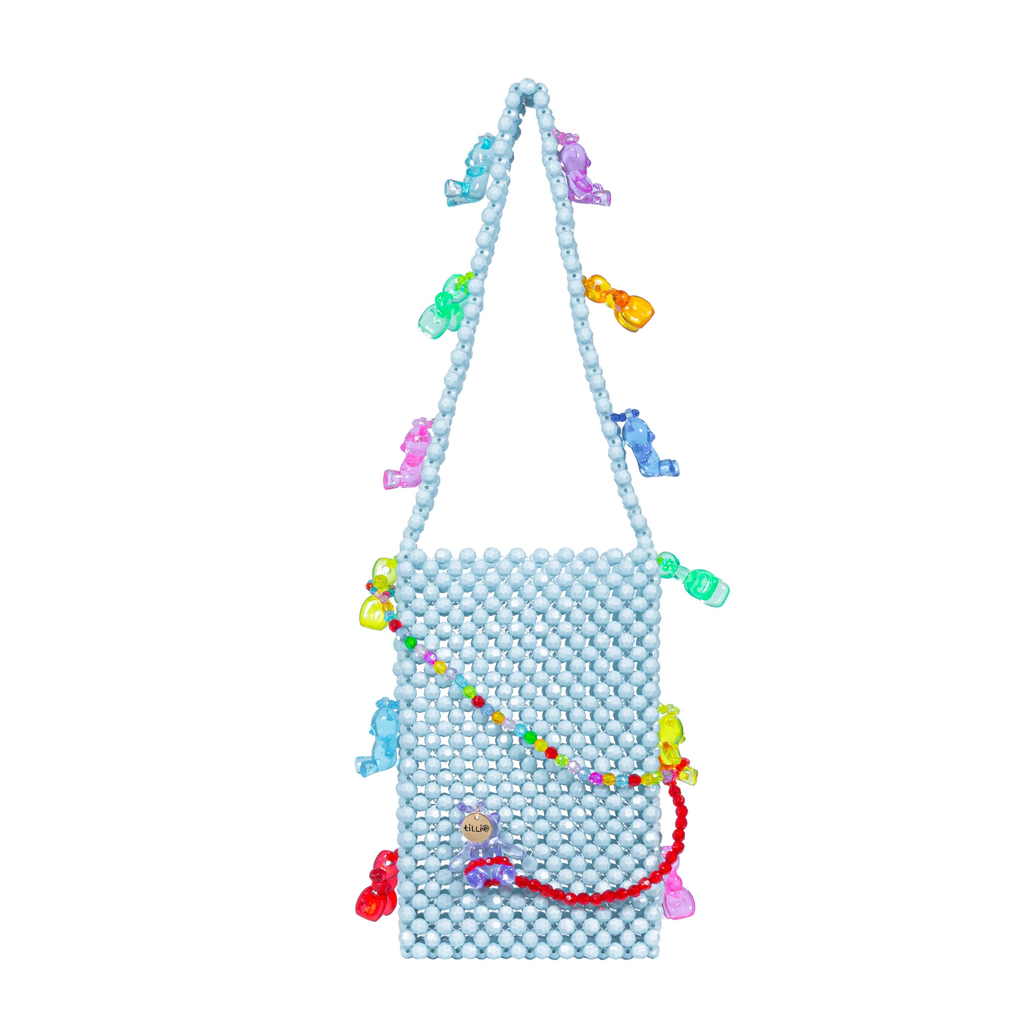 Custom Made Mini Beaded Shoulder Bag with Charms