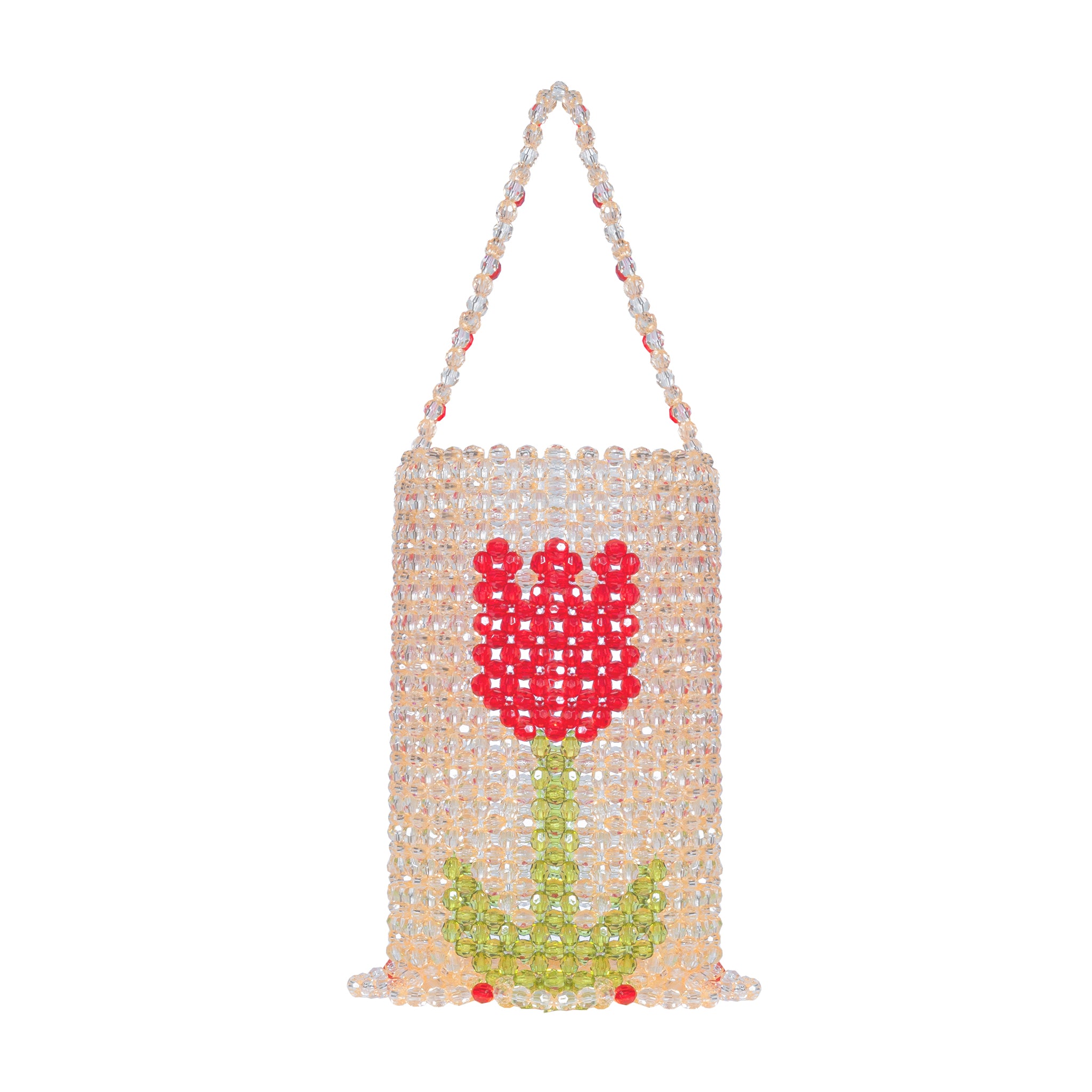 Blue Bloom Tulip Bucket Bead Bag - Tillie Beads
