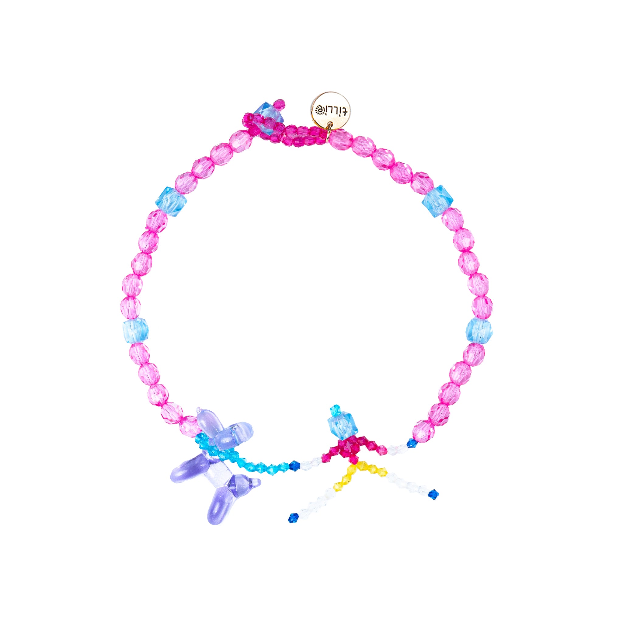 Purple Pup Skeleton Bead Necklace - Tillie Beads